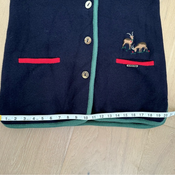 Geiger Austria Wiesn Oktoberfest Jacket Alpine Boiled Wool Cardigan Sweater Coat - Picture 13 of 16